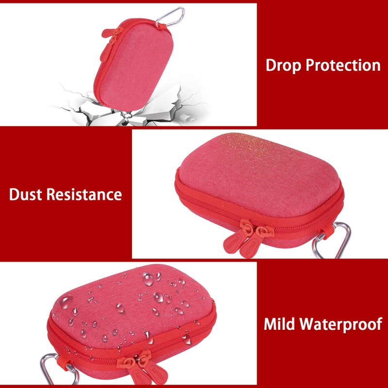 Aenllosi Hard Carrying Case Replacement for Canon PowerShot ELPH 170/180/190/300/330/340/350/360 Digital Camera (Carrying Case, Red) - Image 3